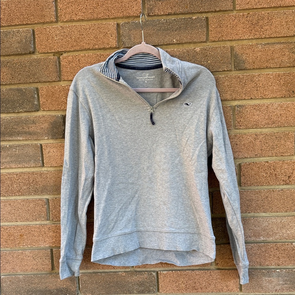 Men's Vineyard Vines Gray Salt Water Quarter-Zip Size S